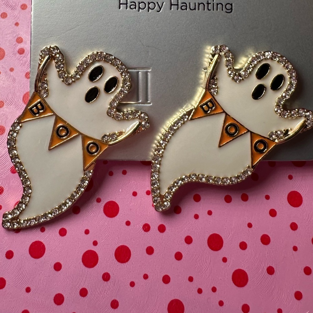 - BaubleBar Spooky Sweetie Ghost post earrings NWT - Picture 2 of 5
